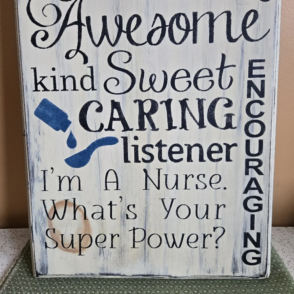 Nurse Themed Wooden Wall Decor Sign